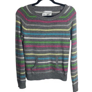 Aeropostale Y2K Size M Rabbit Hair Colorful Striped Sweater Preppy Knit Vintage